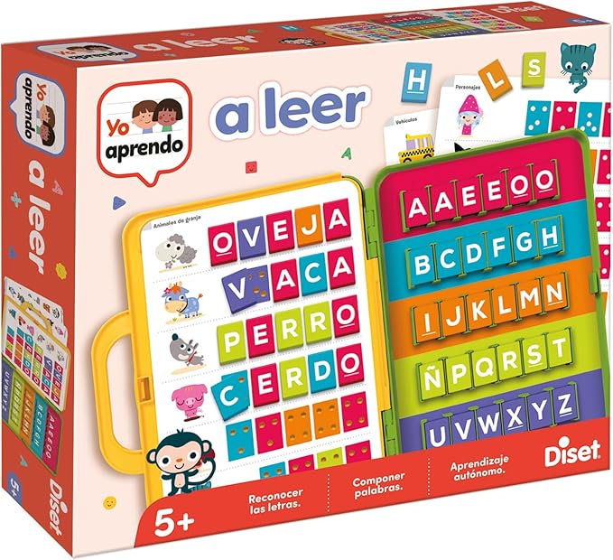 Diset Yo Aprendo a Leer Juguetes Educativos 5 Años | Juego para Aprender a Leer | Dificultad Progresiva | Maletín Educativo Autocorrectivo