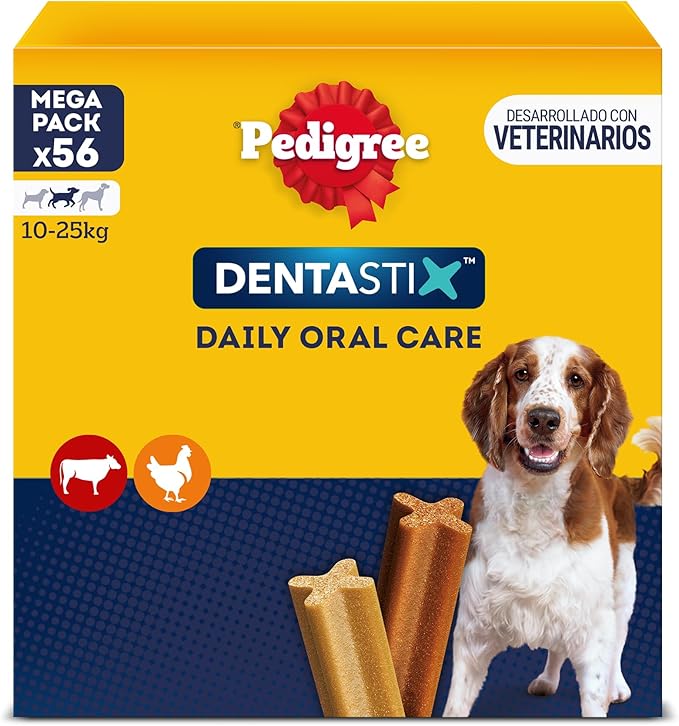 Pedigree Dentastix Snack Dental para la Higiene Oral de Perros Medianos (1 Pack de 56ud)