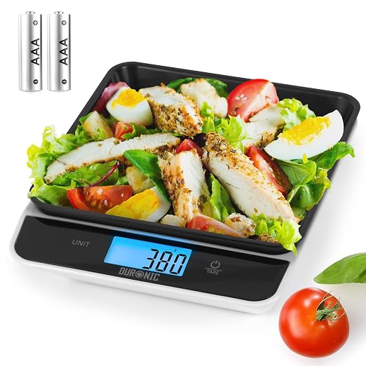 Duronic KS100 BK Báscula Cocina de Alta Precisión Digital, Negro, Máx 5 kg