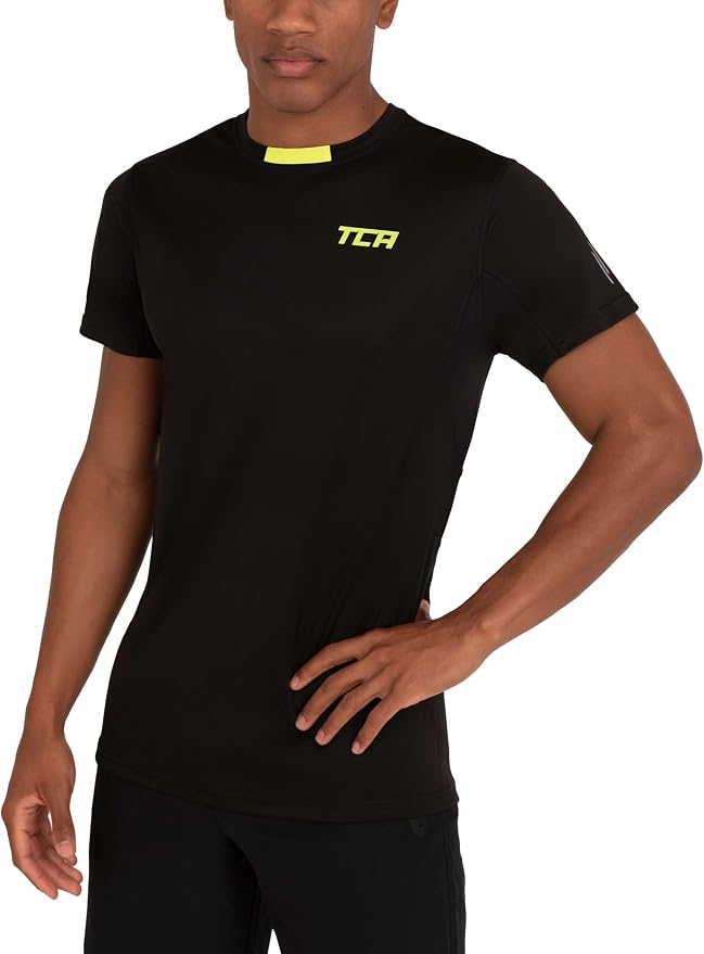 TCA Camiseta Manga Corta de Entrenamiento - Camisetas Gym Hombre de Secado Rápido y Cuello Redondo - Camiseta Gimnasio Hombre para Running Crossfit Padel