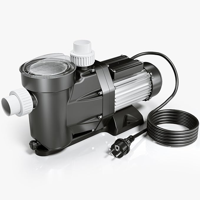 Wiltec Bomba para piscina 28800 l/h 1300 W altura de impulsión 17 m, altura de aspiración 4 m bomba de filtración para la circulación del agua piscina bañera hidromasaje jardín