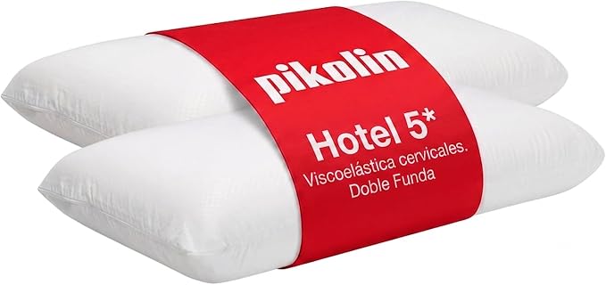 PIKOLIN Pack 2 Almohadas Hotel Viscoelásticas 70cm Doble Funda