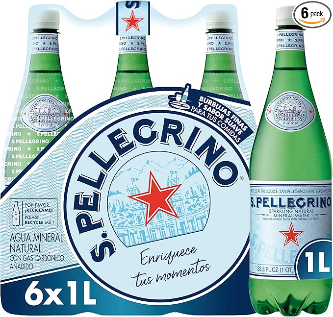 San Pellegrino Agua con Gas, 6 x 1L