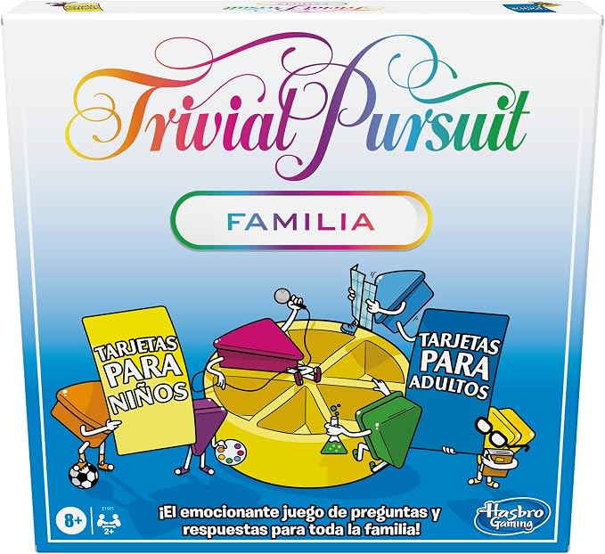 Juego de Mesa Trivial Pursuit Edición Familiar, Juego de Preguntas para Noche de Juegos en Familia, Juegos de Mesa a Partir de 8 Años