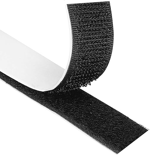 Blooven 8 Metros 20 mm Auto Adhesivo Cinta Rollo Hook y Loop Tape Gancho y Cinta de Lazo (20 mm x 8 m, Negro)