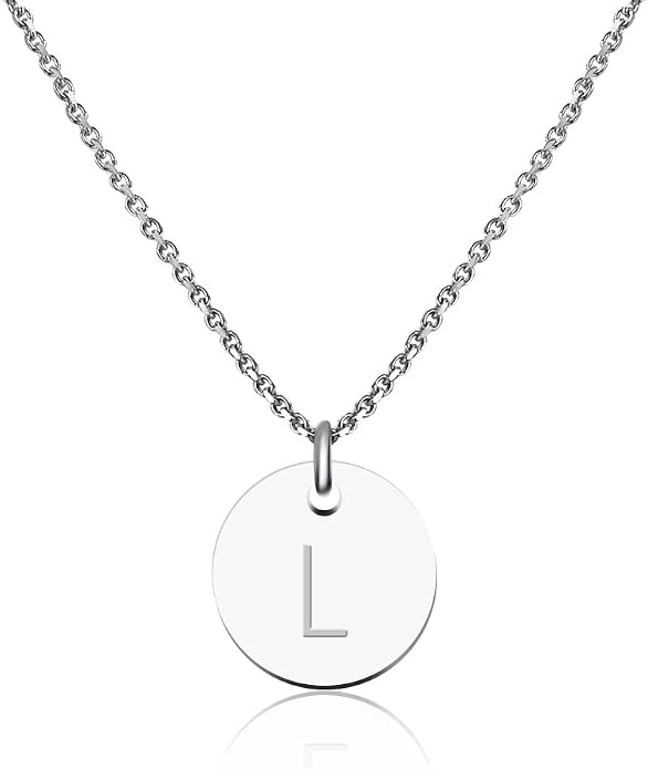 Cadena de letras Good.Designs para mujer I Collar con nombre I Con letra en plata I Collar de mujer con letra inicial I Cadena de letras plateadas