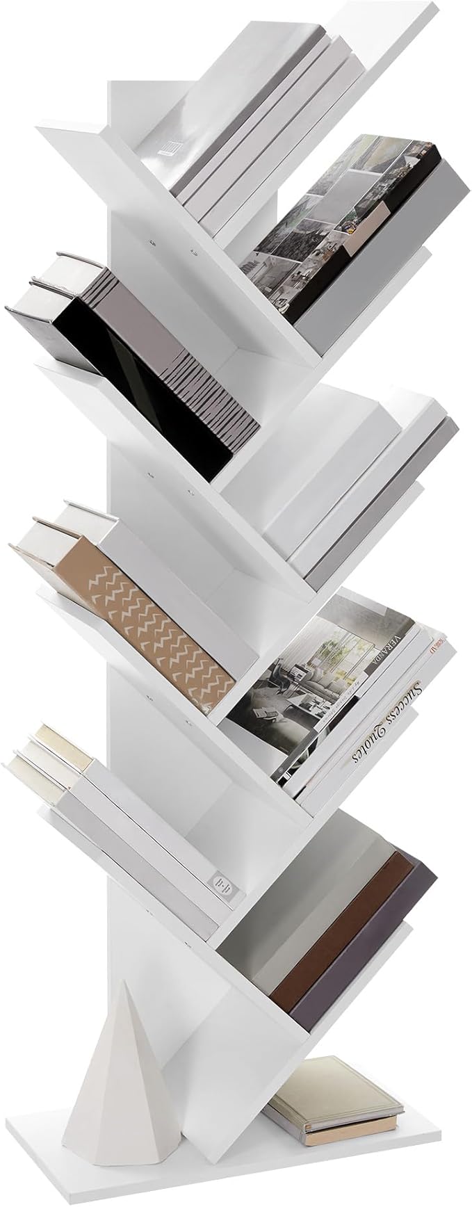 VASAGLE CUSTOS Colección - Librería en Forma de Árbol, Estantería de 9 Niveles, Ahorro de Espacio, Vertical, para Dormitorio, Sala de Estar, Estudio, Oficina, Blanco Nube LBC11WTV1