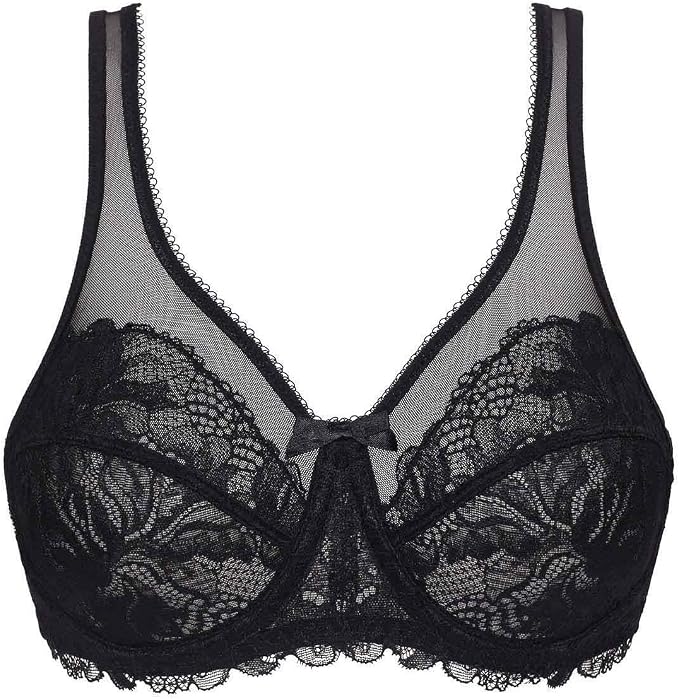 Dim Mujer - Sujetador Essentiel Generous x1 | con Aros | Sujeción cómoda | Encaje y Tul Transparente