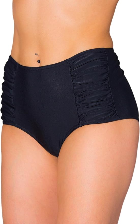 Aquarti Bragas de Bikini Mujer Talle Alto con Fruncidos