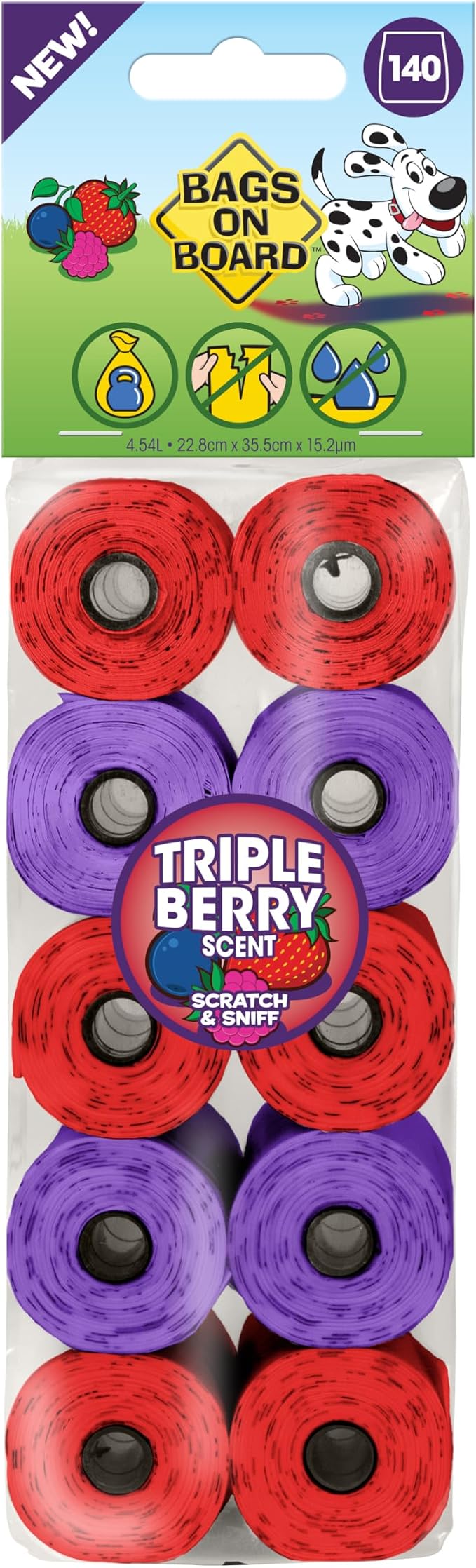 Bags on Board Kotbeutel mit Triple Berry Duft, 140 Stück