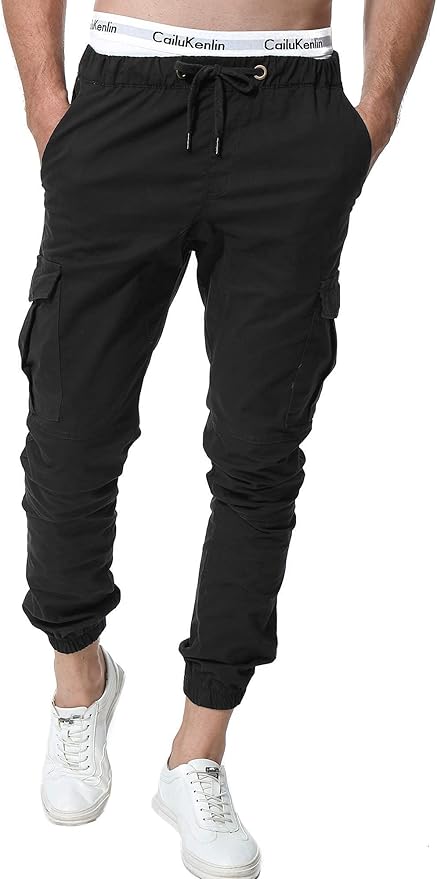 ZOEREA Pantalones Hombre Casuales Deporte Elásticos Joggers Largos Pants con Bolsillos Algodón Slim Fit Cargo Trouser de Hombres