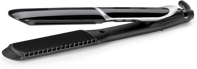 BaByliss Plancha de Pelo Smooth Pro Wide - Placas de cerámica para deslizamientos suaves, Placa ancha de 35 mm para cabello largo/grueso, Calentamiento rápido, 5 ajustes de Calor, Hasta 235°C, ST397E