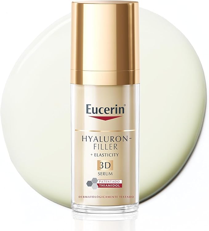 Eucerin Hyaluron-Filler + Elasticity 3D Serum (30 ml), sérum antiarrugas y antiedad, fórmula hidratante facial elastizante con Thiamidol, Collagen Elastin Complex y Ácido Hialurónico