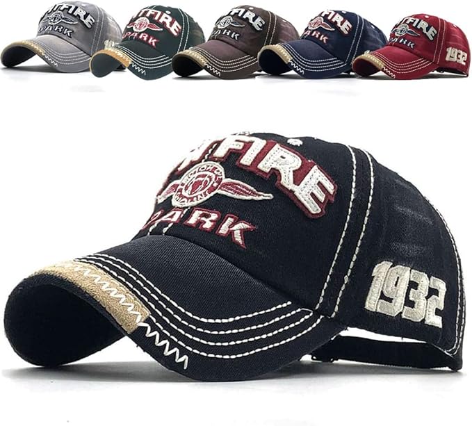 CheChury Retro Gorra de Béisbol para Hombres y Mujeres Fashinable Bordado de Letras Casual Hat Ajustable Algodón Sombrero para El Sol Al Aire Libre