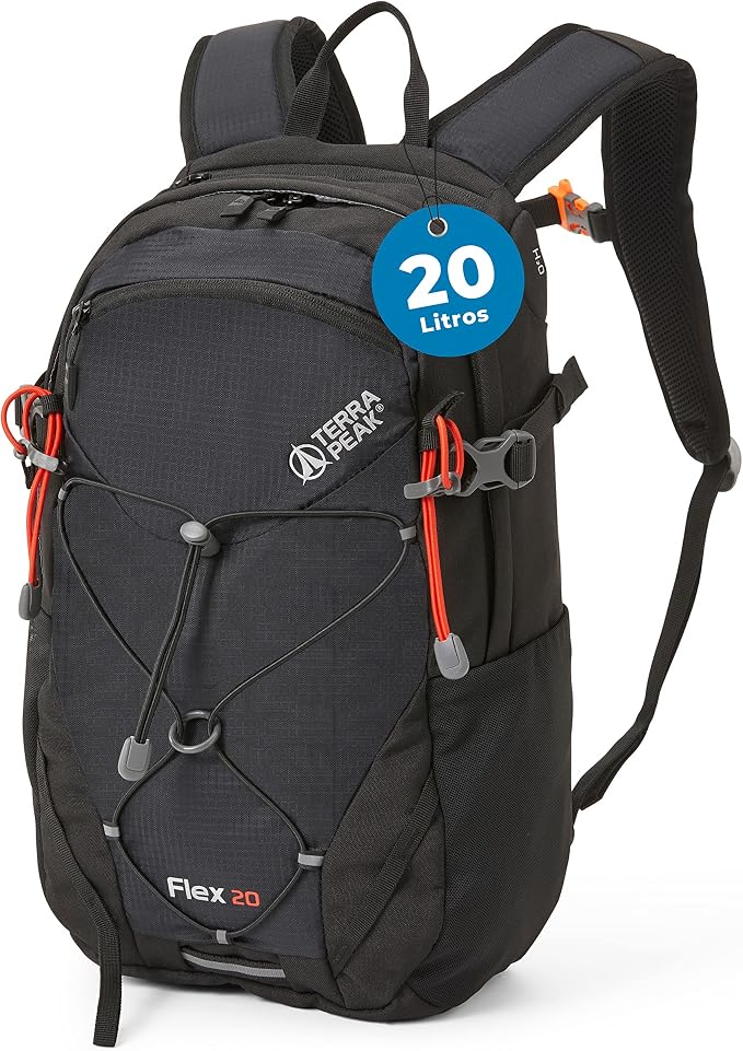 Terra Peak® Mochila de Senderismo 20L para hombre y mujer (FLEX 20 PEQUEÑA) - Mochila de montaña, trekking y viaje para exteriores, ergonómica e impermeable, con ventilación trasera (transpirable)