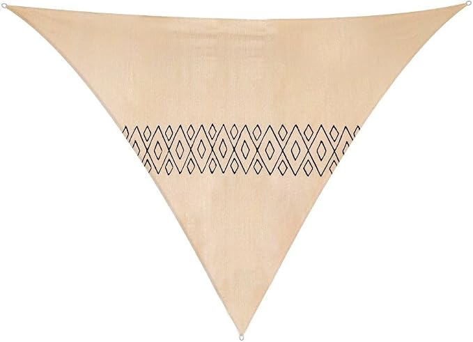 LOLAhome Toldo Vela de sombreo Maori Bordado Natural de Tela HDPE 3x3x3