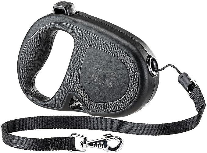 Ferplast Correa retráctil para Perros Mediano Grandes Flippy One Cord M, Cuerda Extensible 5 m, MAX 20 kg, Negro