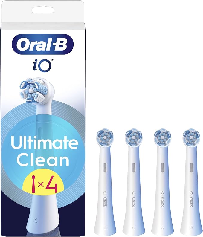 Oral-B iO Ultimate Clean Recambios Originales, Blancos, Pack de 4