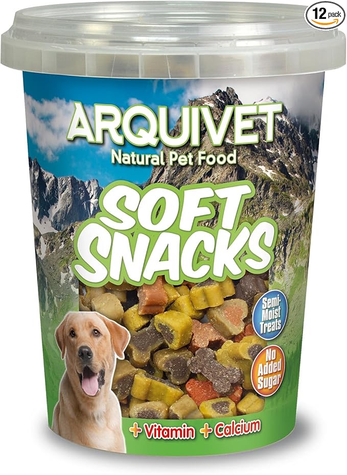 Arquivet Soft Snacks para Perro Huesitos y Corazones Mix Pack 12 x 300 g - Snacks Naturales para Perros de Todas Las Razas - Premios, recompensas, chuches para Perros