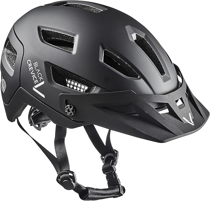 BLACK CREVICE Casco de bicicleta para adultos, casco de MTB, casco de bicicleta, casco de bicicleta para hombre y mujer, casco de bicicleta transpirable, tamaño ajustable