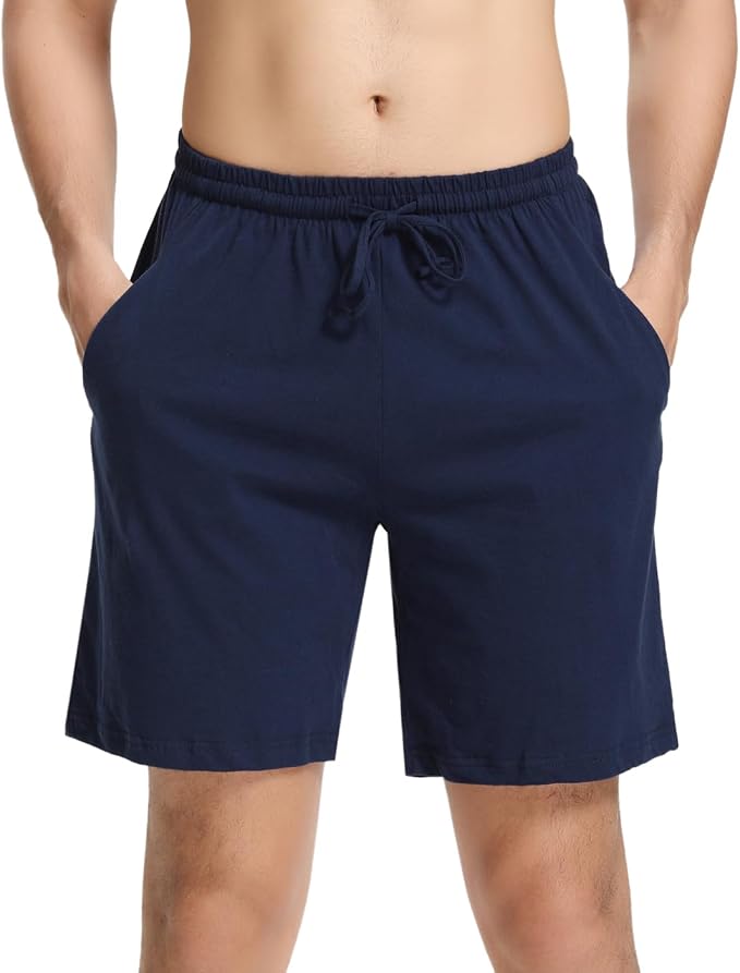 Aseniza Pantalones Cortos Hombre 100% Algodón Pijama Elástico Verano a Cuadros Casa Pack 1&2