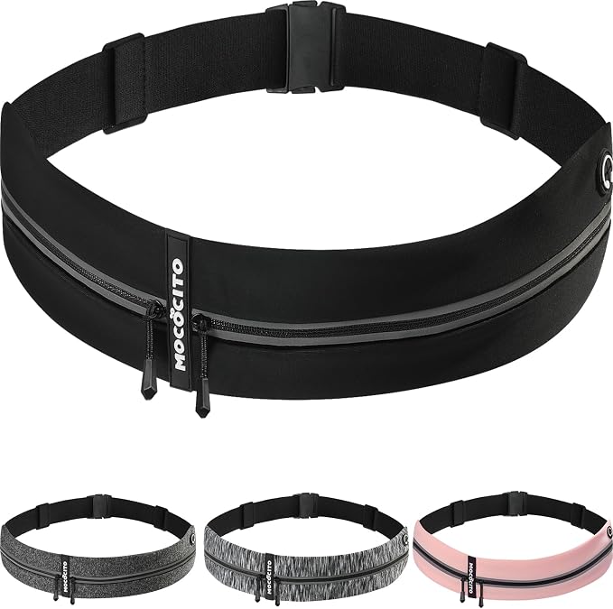 Riñonera Running Cinturón para Correr Hombre Mujer Cinturón Running con Cierre Cremallera Riñonera Deportiva Impermeablepara Correr, Gimnasio, Viaje al Aire Libre
