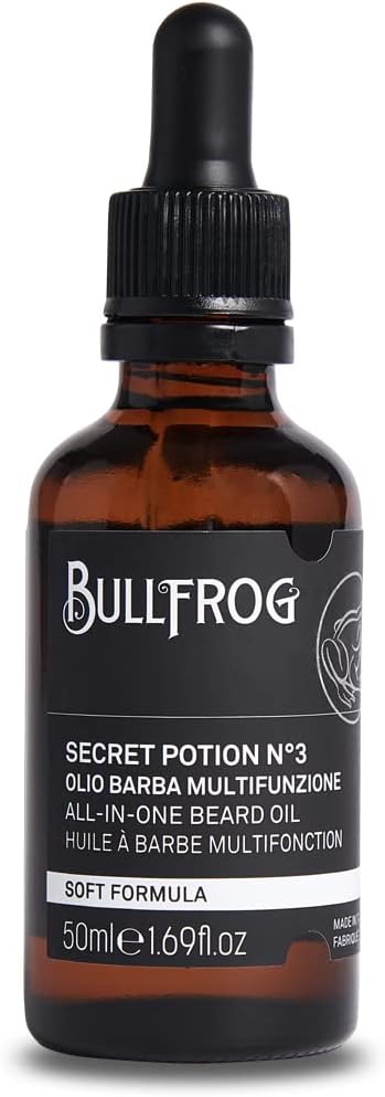 Bullfrog Poción secreta N.3 aceite de barba todo en uno 50 ml Enriquecido con muchos ingredientes nutritivos