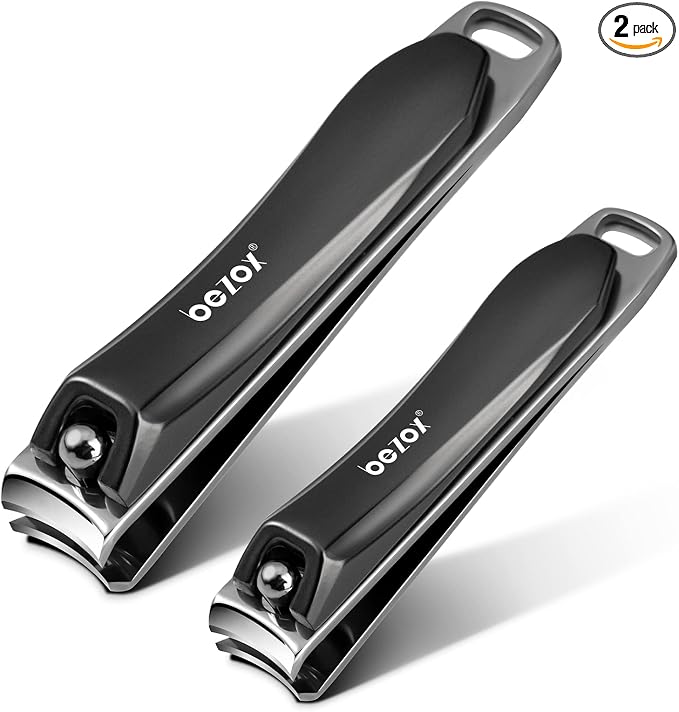 BEZOX Juego de cortaúñas de acero inoxidable, ultraafilado, cortaúñas y dedos de los pies, lima ergonómica y cómoda para las uñas, cortaúñas Sharp para personas mayores, adultos y niños