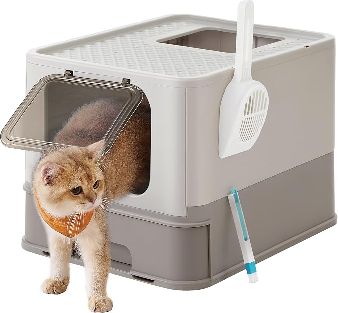 Feandrea Arenero para Gatos, con Bandeja Extraíble, Carga de 15 kg