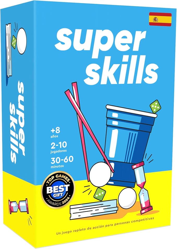 The World Game Super Skills - Juego de Mesa Divertido Lleno de Acción para Niños y Adultos - Regalo para Todas Las Edades - Español