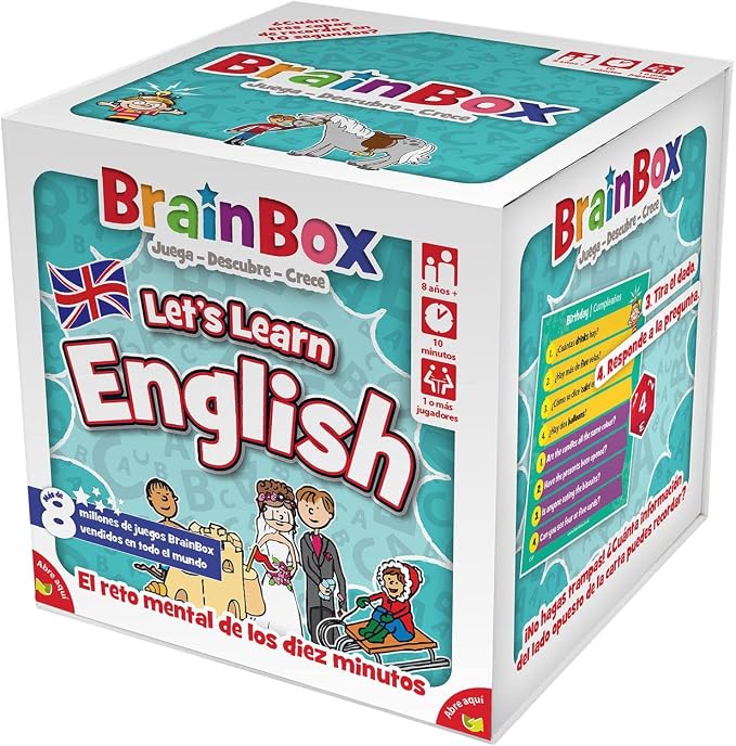 Asmodee BrainBox Lets Learn English, Juego de Cartas