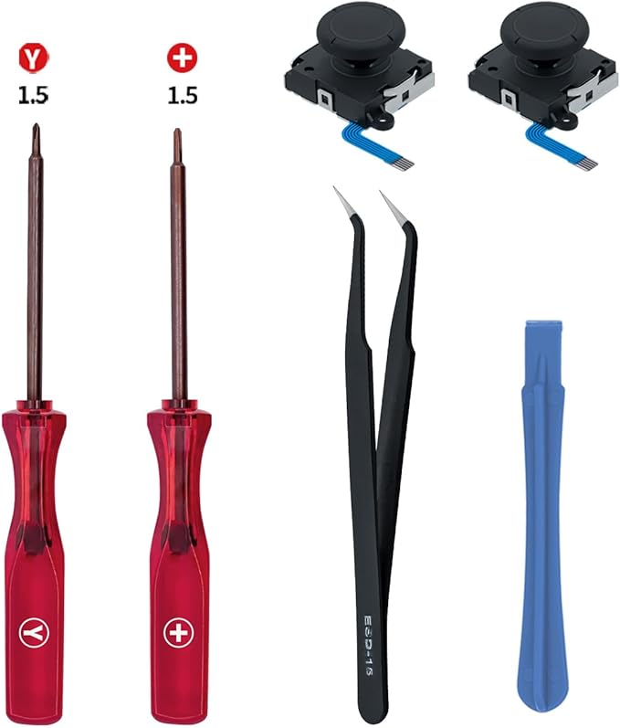 Mcbazel Switch Repuesto del Joystick Analógico 3D Joycon con Kit de Herramientas de reparación para NS Switch/Switch OLED Joycon/Switch Lite - Nicht für Switch 2