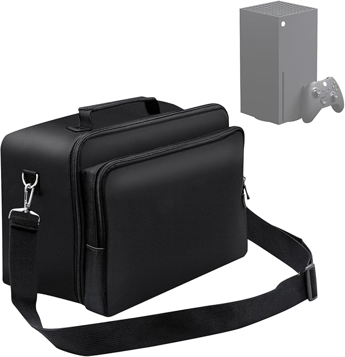 Mcbazel Funda Protectora para Xbox Series X, Funda de Transporte para Consola Xbox Series X, Controlador, Cables y Otros Accesorios, Black, Estuche de Viaje