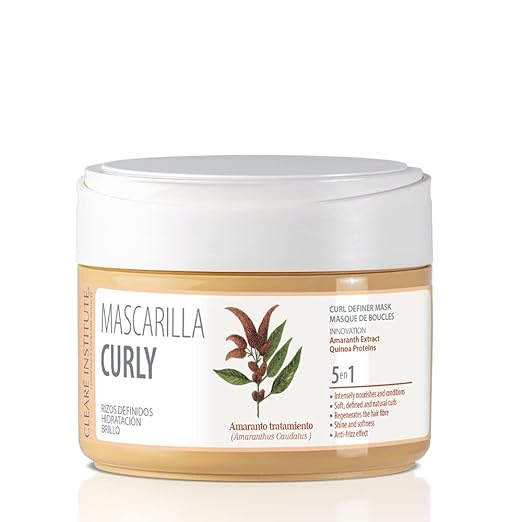 Clearé Institute - Mascarilla Capilar Curly | Hidrata, Nutre y Acondiciona | Rizos Definidos, Suaves, Brillantes y con MásVolumen | Antifrizz y Antiescrespamiento | 98% Ingredientes Naturales | 300 ml