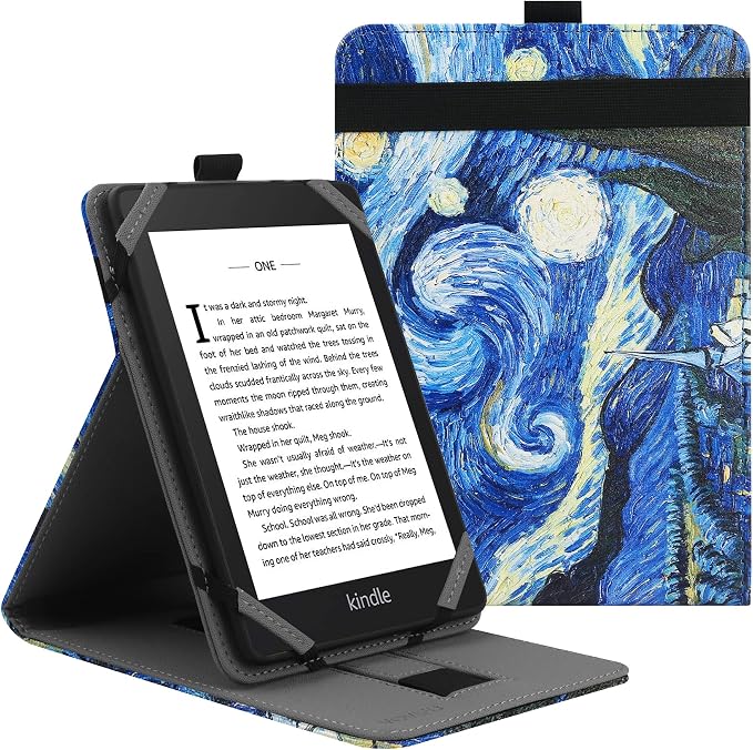 VOVIPO Funda Protectora Universal para Kindle Paperwhite Kobo eReader de 6 Pulgadas, Funda Folio Compatible con BQ Kobo Kindle Sony Pocketook Tolino de 6",Tener múltiples perspectivas-Starry Sky