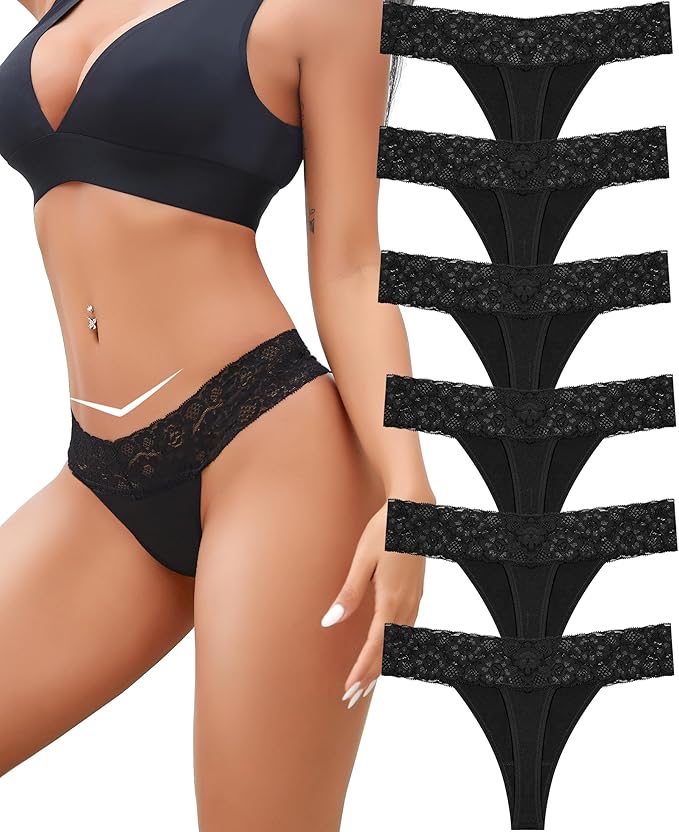 BeReady Tangas Mujer Pack Tangas Sexy para Mujer Encaje Suave Tanga Mujer Algodón Elástico Thong Ropa Interior Mujer