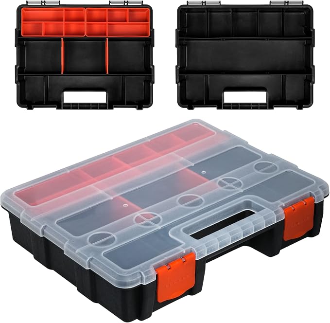 Organizador de herramientas Sortmaster, caja de almacenamiento con 22 compartimentos, caja de almacenamiento para tornillos, tuercas, herramientas, caja de clasificación de piezas pequeñas