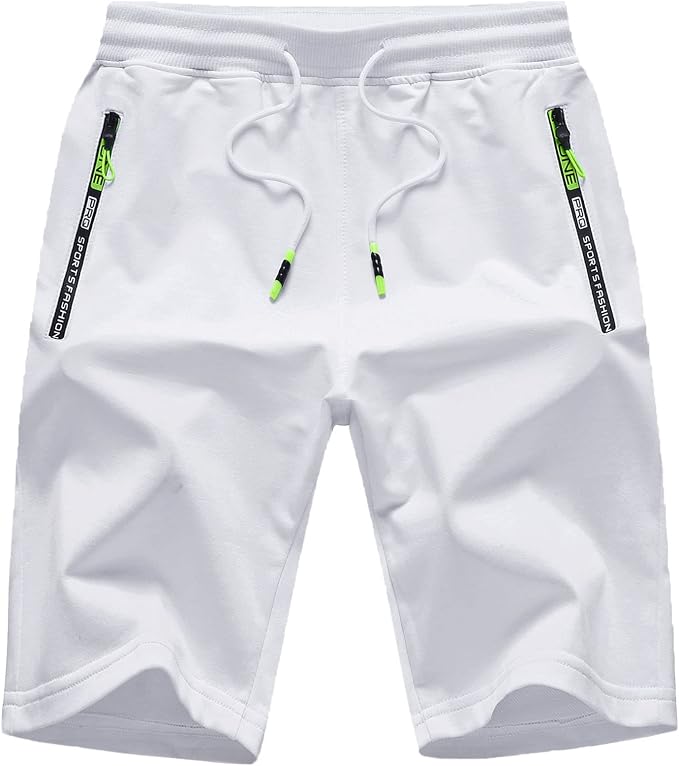 JustSun Pantalones Cortos Hombre Deporte Shorts Running con Cremallera