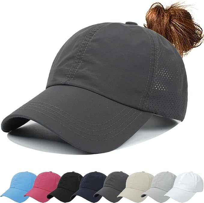 Gorra de béisbol Mujer Gorra Cola de Caballo Cap Gorra Poliéster Baseball Gorra De Béisbol Mujer Verano Cap Ajustable Poliéster Exterior Running Gorra de béisbol de Secado