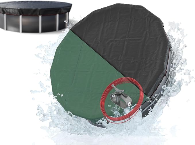 Planenfux® Cobertor de Invierno Redondo para Piscinas de Ø 488 cm (460-500 cm) | 2-en-1 de Material PE de 200g/m² | UV-Resistente | Lona Solar Invierno/Verano Ø560cm Lona de Piscina Redonda