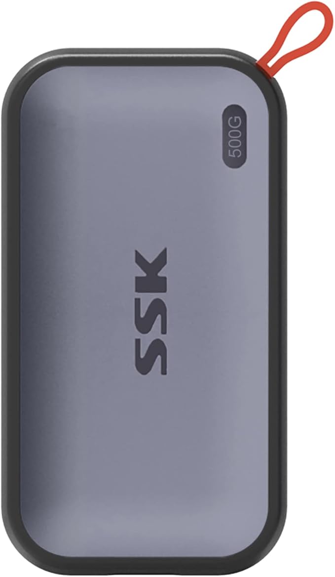 SSK 500 GB NVME SSD portátil, hasta 1050 MB/s Velocidad de transmisión Extrema USBC 3.2 Gen2 Unidad de Estado sólido Externa para PS5, Xbox, computadora portátil, Macbook/Pro/Air y más