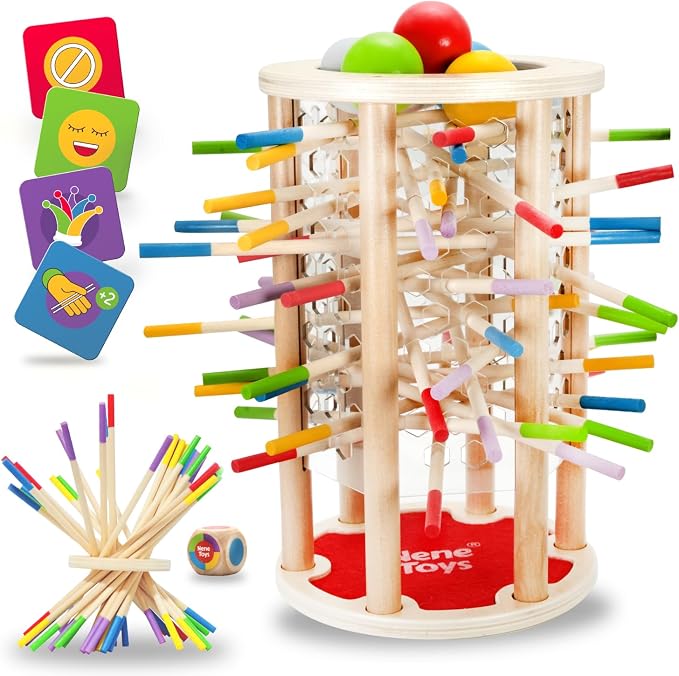 Nene Toys BALLFALL Deluxe, Juego de Mesa de Madera para Niños de 3 a 9 Años
