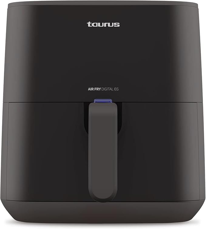 Taurus Air Fry Digital 6S - Freidora de aire, 1700W, 5.5L capacidad, 8 programas, hasta 200ºC, temporizador 60 min, digital, 6/7 raciones, piezas desmontables aptas lavavajillas, libre BPA y PFOA