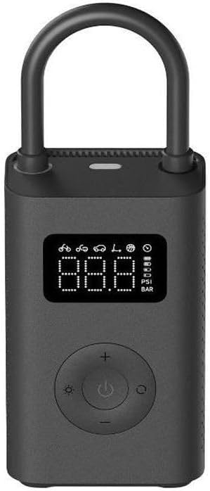 Xiaomi Portable Electric Air Compressor 2 - Compresor de aire portátil (0.2 10.3 bar/3-150 psi, 6 modos, batería de 2000mAh, 14.4Wh, carga USB-C, pantalla LED), negro (Versión ES)