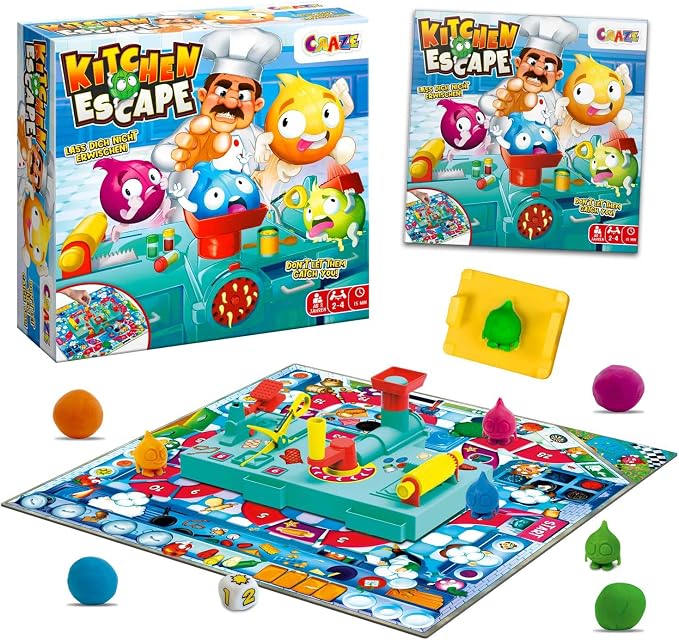 CRAZE Kitchen Escape Juego De Mesa para Niños A Partir De 8 Años, De 2 A 4 Jugadores, Partidas De 15 Minutos, Instrucciones En Inglés Y Alemán