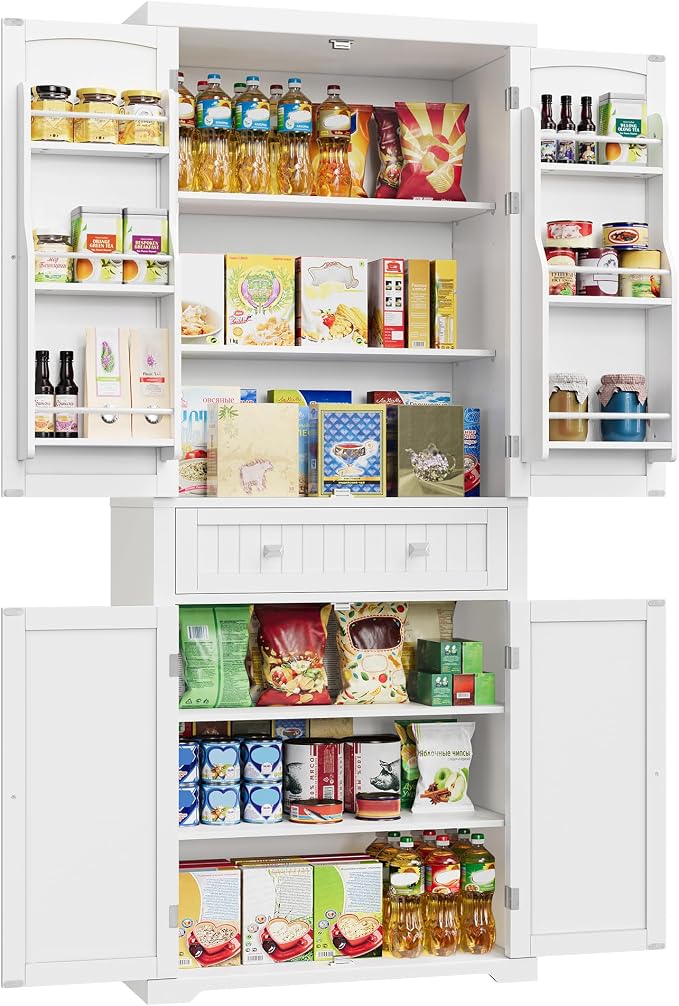 VASAGLE Aparador, Armario de Cocina con Puertas Estilo Granja