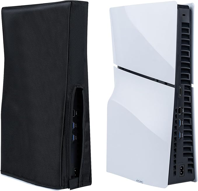 Mcbazel PS5 Slim Funda Antipolvo, Cubierta Protectora Antirrayas, a Prueba de Polvo para Consola de Juegos PlayStation 5 Slim Digital/Disc - Negra（no para ps5/ps5 Pro