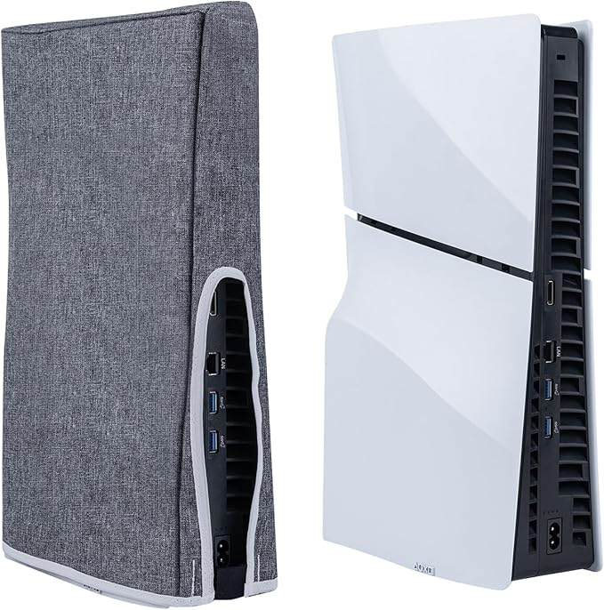 Mcbazel PS5 Slim Funda Antipolvo, Cubierta Protectora Antirrayas, a Prueba de Polvo para Consola de Juegos PlayStation 5 Slim Digital/Disc - Gris