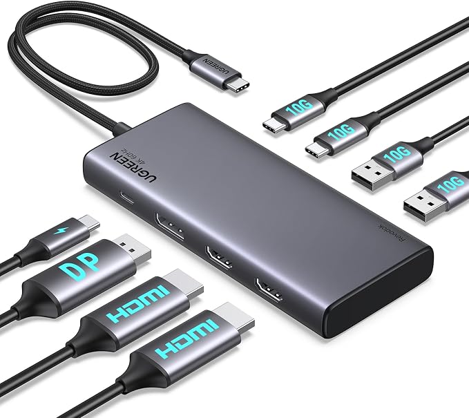 UGREEN Revodok Pro 308 Hub USB C 8 en 1 Docking Station Triple Pantalla