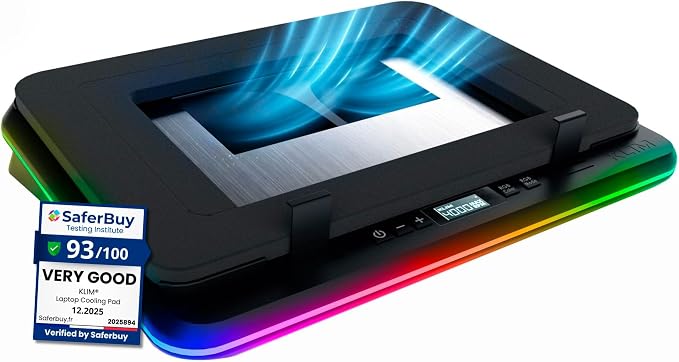 KLIM Turbofrost Base Enfriadora Gaming para Portátil - 4 Ventiladores, RGB